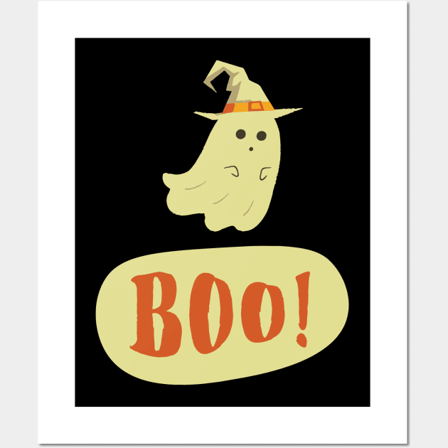 Witchy Ghost - BOO Wall Art by code96